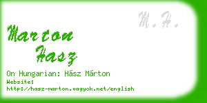 marton hasz business card
