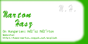 marton hasz business card